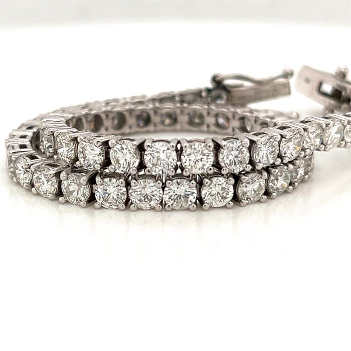 Armbånd - 14 karat Hvidguld -  6.36ct. tw. Diamant (Natur)