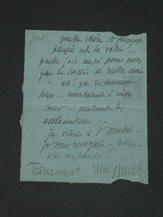 Jules Massenet - Lettre autographe signée - 1910