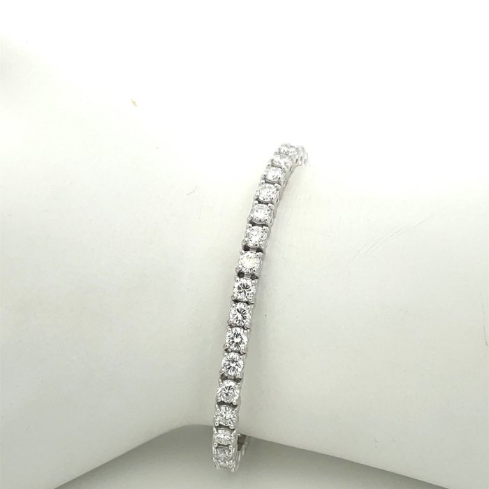 Armbånd - 14 karat Hvidguld -  4.15ct. tw. Diamant (Natur)