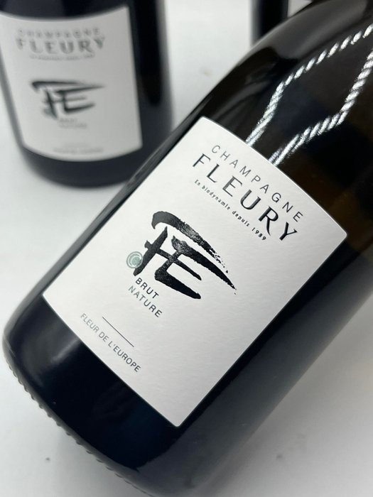 Fleury, Fleur de l'Europe - Champagne Brut Nature - 3 Flasker (0,75 L)