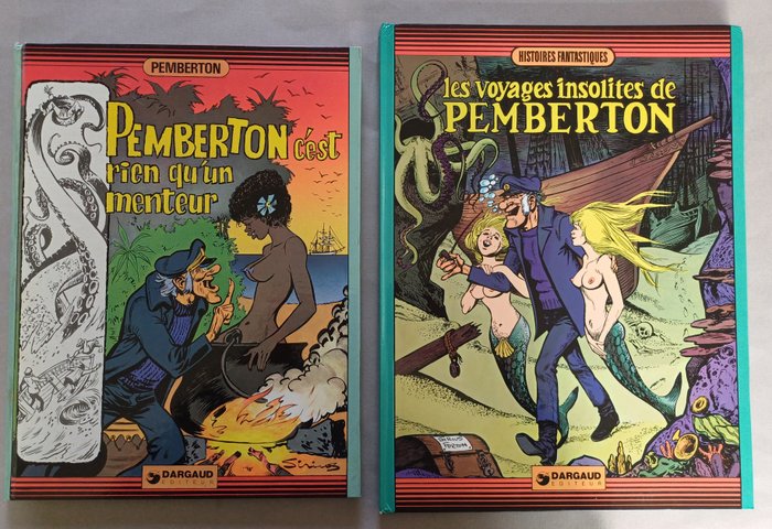 Pemberton T1 + T2 - Les voyages insolites de Pemberton + Pemberton c'est rien qu'un menteur - 2x C - 2 Albums - Første udgave - 1976/1977