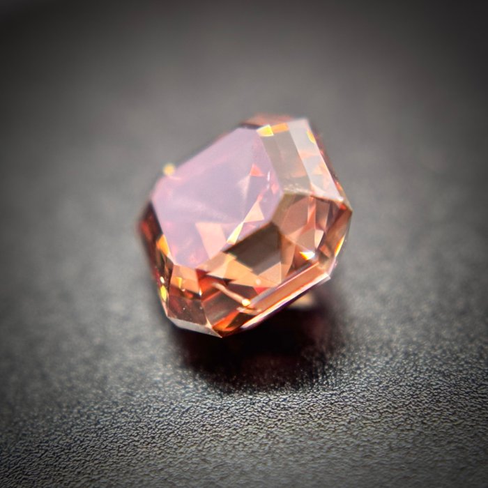 1 pcs Diamant  (Naturfarvet)  - 0.50 ct - Kvadrat - Fancy intense Orange nuance, Rosa Brun - SI2 - Antwerp Laboratory for Gemstone Testing (ALGT)