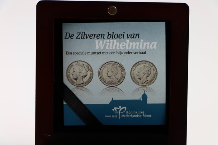 Holland. 1 Gulden Set van De zilveren bloei van Wilhelmina  (Ingen mindstepris)