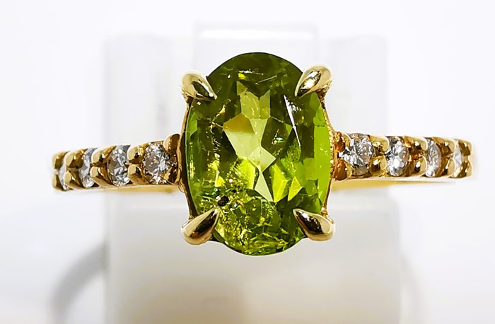 Ingen mindstepris - Ring - 14 karat Gulguld Peridot