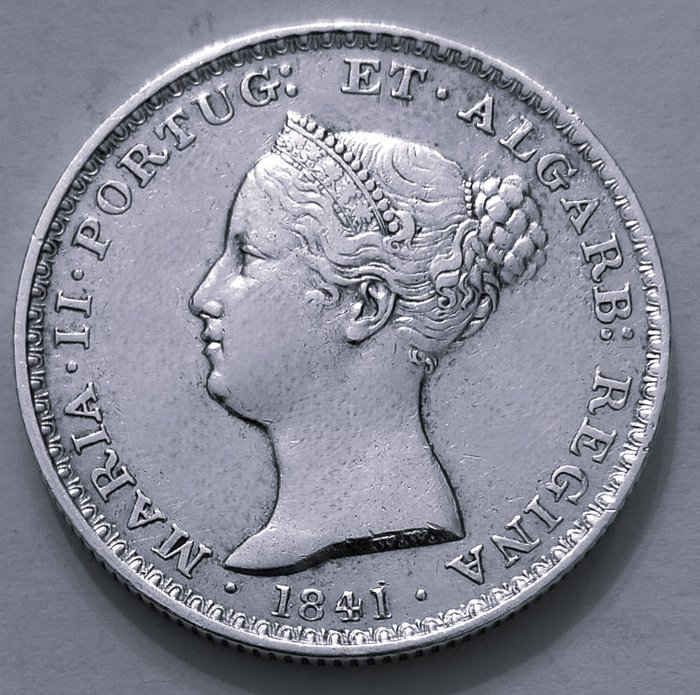 Portugal. D. Maria II (1834-1853). 500 Reis - 1841  (Ingen mindstepris)