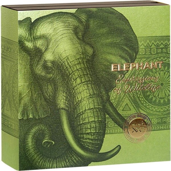 Cameroun. 2000 Francs 2023 Elephant Expressions of Wildlife Antique finish Silver Coin 2 oz