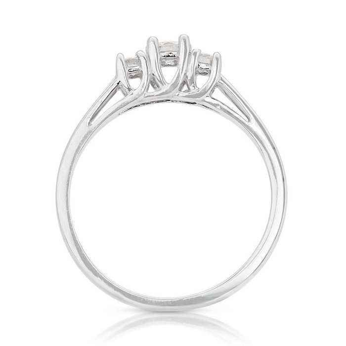 Ring - 14 karat Hvidguld -  022ct tw Diamant (Natur)  - Diamant