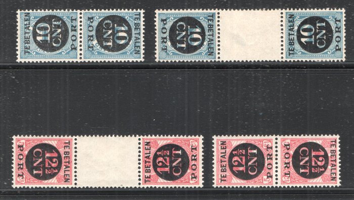 Holland 1924 - Frimærker - Returtrykpar - NVPH P67a/b + P68a/b