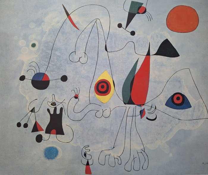 Joan Miro (1893-1983) - Frau und Vögel bei Sonnenaufgang