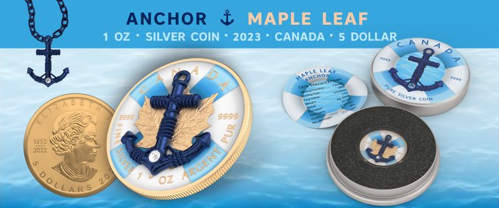 Canada. 5 Dollars 2023 Maple Leaf - Anchor, 1 Oz (.999)