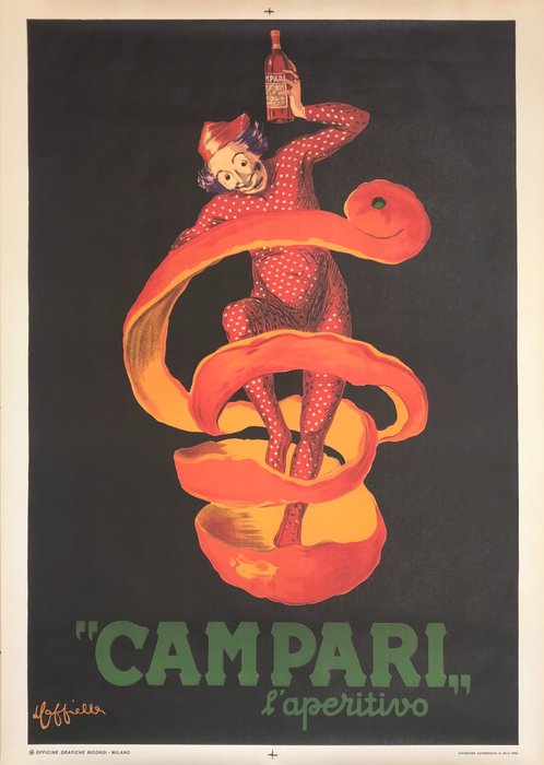 Leonetto Cappiello - Campari L'aperitivo (large size cm 140 x 100) - 1950‹erne