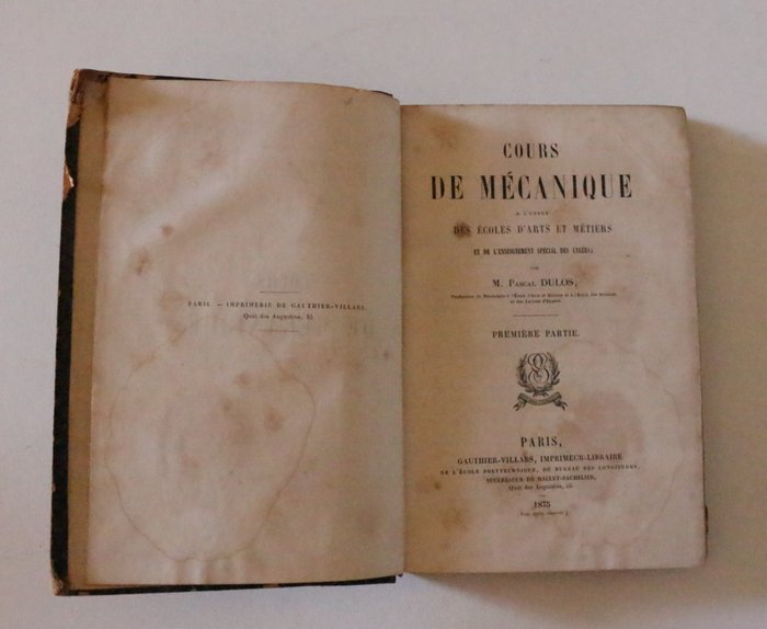 Pascal Dulos - Cours de mecanique - 1875-1879