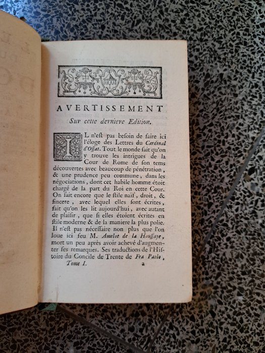 Amelot de la Houssaie - Lettres du Cardinal D'Ossat avec des notes historiques et politiques - 1732