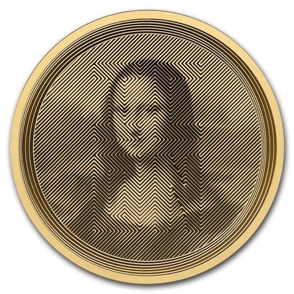 Tokelau. 2021 1 oz $100 NZD Icon Mona Lisa Gold Proof-Like Coin