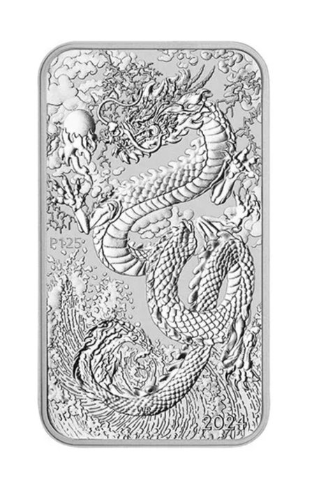 Australien. 1 Dollar 2024 Rectangular Dragon Bar, 1 Oz (.999)  (Ingen mindstepris)