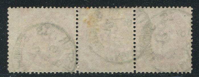 Storbritannien 1867 - 3 pentallerken 7 strimmel af tre - Stanley Gibbons nr 103 plate 7