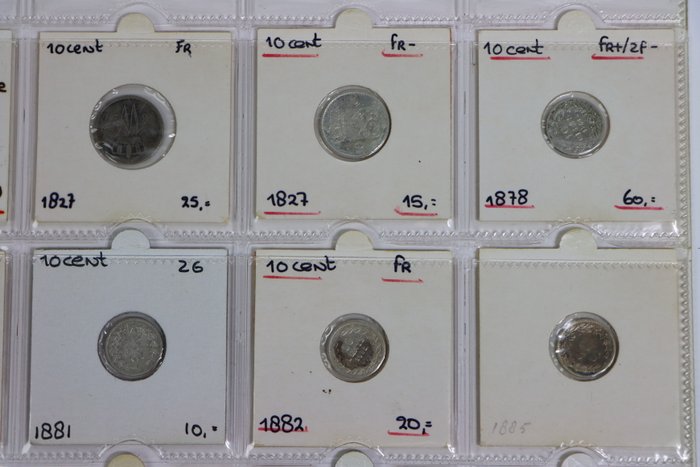 Holland. 10 Cents lot van 16 stuks  (Ingen mindstepris)