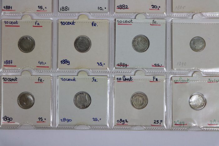 Holland. 10 Cents lot van 16 stuks  (Ingen mindstepris)