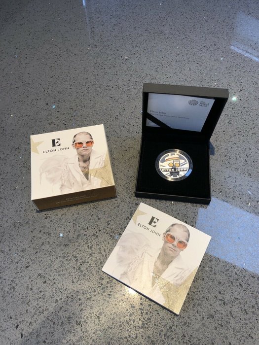 Elton John - One Ounce Silver Proof Coin - The Royal Mint - Limited Edition - 0435/7500 - 2020 - Nummereret