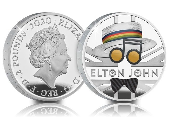 Elton John - One Ounce Silver Proof Coin - The Royal Mint - Limited Edition - 0435/7500 - 2020 - Nummereret