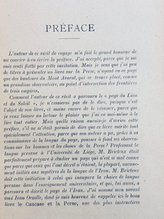 Auguste Bricteux - Voyage en Perse. Au pays du lion et du soleil - 1907