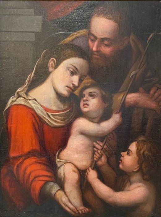 Escuela granadina (XVII) - The Holy Family with the infant Saint John the Baptist