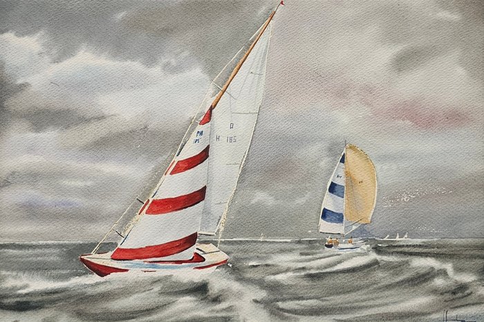 European School (XX) - Sailboats in full regatta