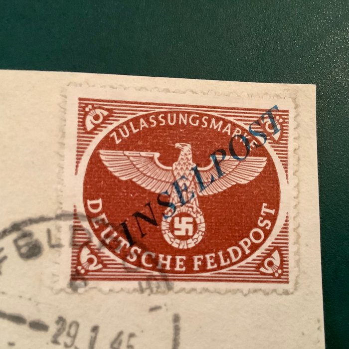 Tyske Kejserrige 1944 - Agramer print på fragment type c - enkeltvægget, godkendt Pickenpack BPP - Michel 10 Bc