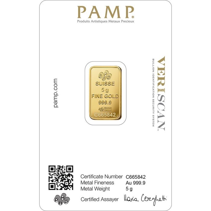 5 gram - Guld - .9999 - PAMP Suisse Lady Fortuna - Forseglet