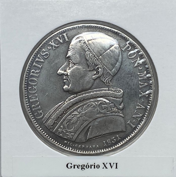 Italien Kirkestaten Pave Gregor 16 (1831-1846) Scudo 1831 - Roma  (Ingen mindstepris)