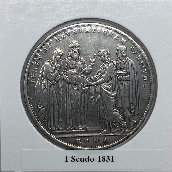 Italien Kirkestaten Pave Gregor 16 (1831-1846) Scudo 1831 - Roma  (Ingen mindstepris)