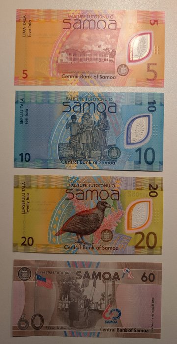 Samoa - 5 10 20 and 60 Tala - 2023 - Pick 46 47 48 49  (Ingen mindstepris)