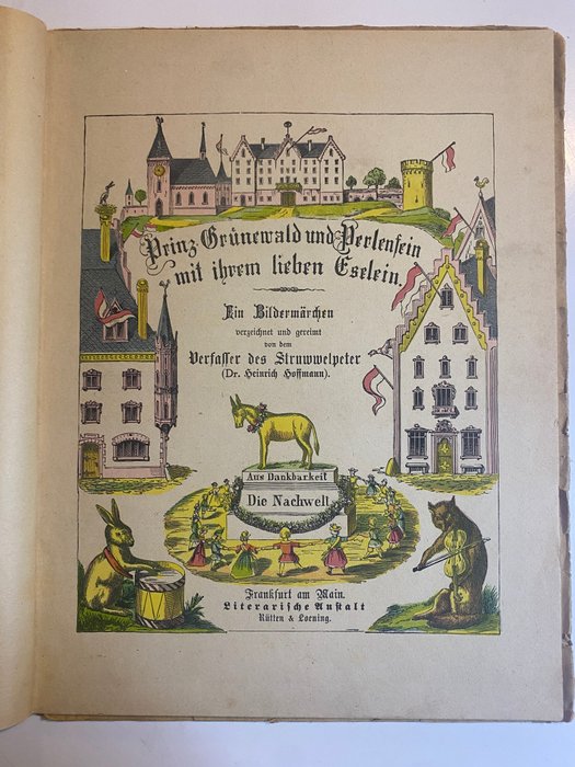 Heinrich Hoffmann - Prinz Grünewald und Perlenfein mit ihrem lieben Eselein - 1890