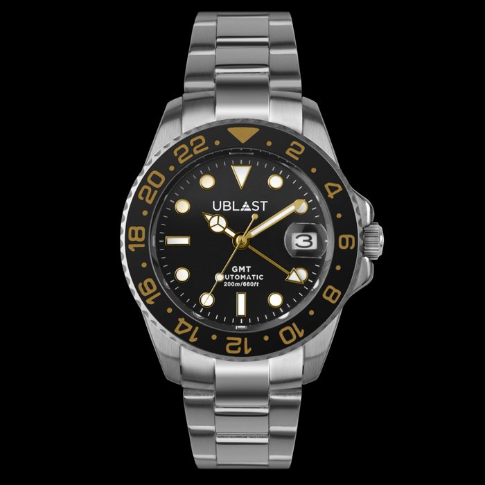 Ublast - Automatic Diver GMT - UBDGM40BKG - Ingen mindstepris - 20 ATM - Mænd - Ny