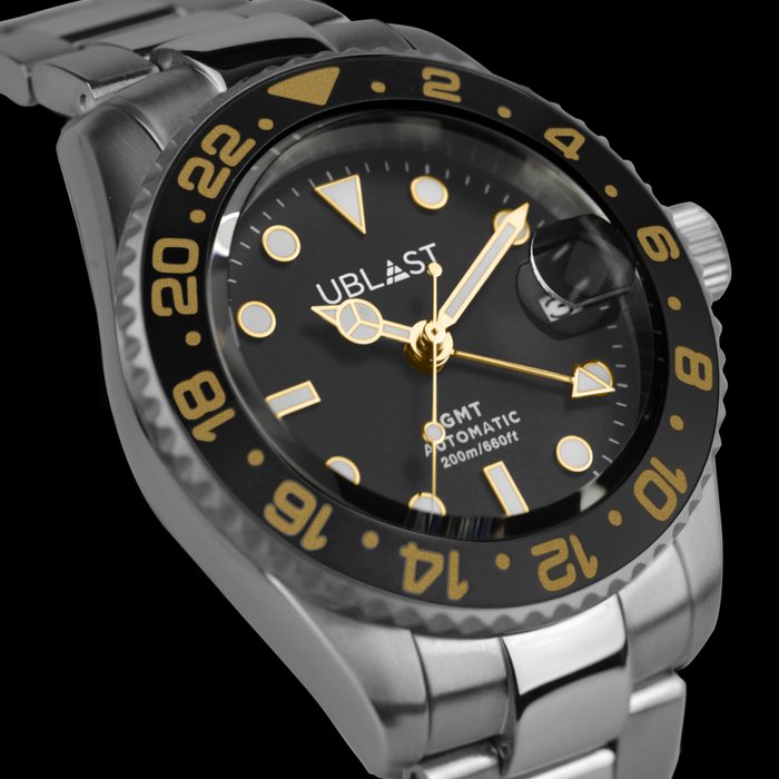 Ublast - Automatic Diver GMT - UBDGM40BKG - Ingen mindstepris - 20 ATM - Mænd - Ny