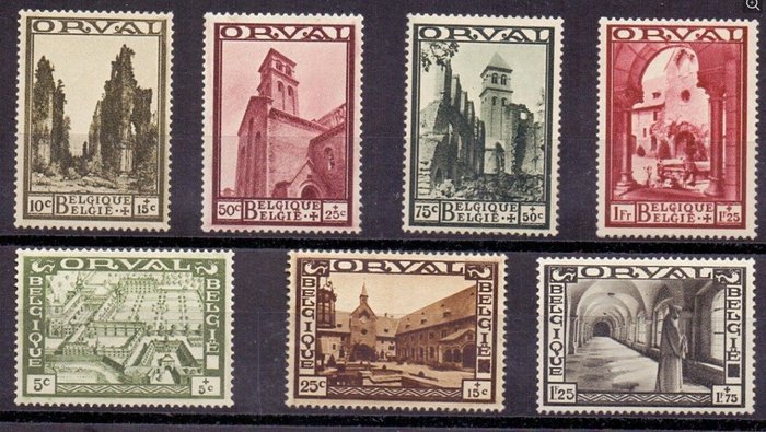 Belgien 1933 - Grote Orval: de 7 mindste værdier - €1.105 CW - OBP 363/369