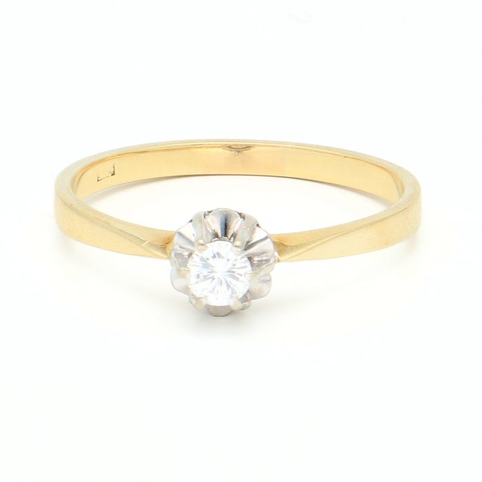 Ring - 14 karat Gulguld Diamant (Natur)