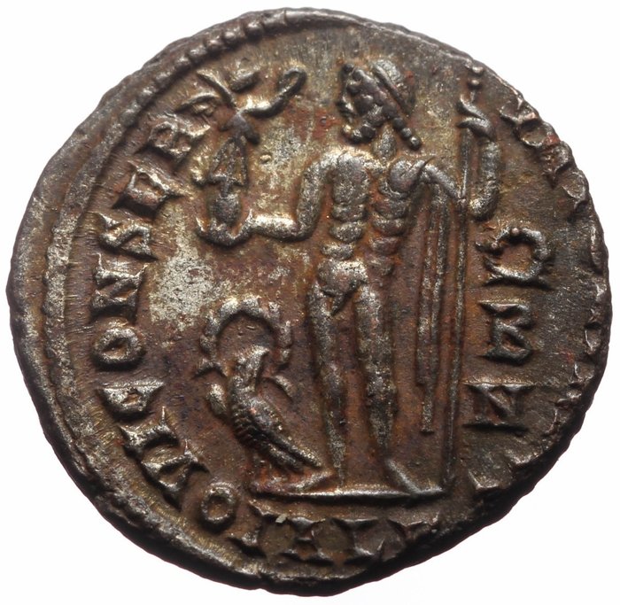 Romarriket. Licinius I (AD 308-324). Follis Great condition + silvering  (Ingen mindstepris)