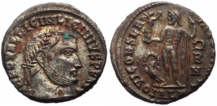 Romarriket. Licinius I (AD 308-324). Follis Great condition + silvering  (Ingen mindstepris)