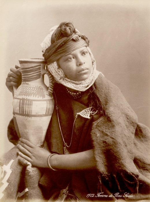 Jean Geiser, Algiers (attr. to) - (Algeria, Orient) Very Nice Portrait of a Black Moorish Woman, Algeria, 1880´s