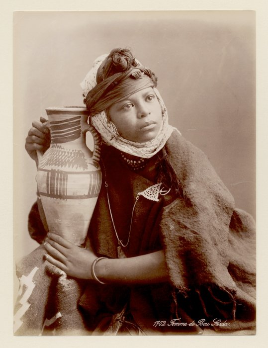 Jean Geiser, Algiers (attr. to) - (Algeria, Orient) Very Nice Portrait of a Black Moorish Woman, Algeria, 1880´s