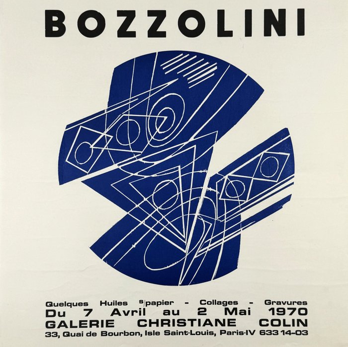 Bozzolini - Quelques Huiles sur papier - Collages - Gravure - 1970‹erne