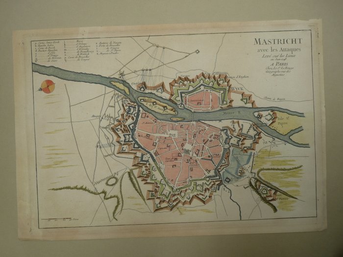 Holland - Maastricht; le Sr. le Rouge - Mastricht avec les attaques - 1751-1760