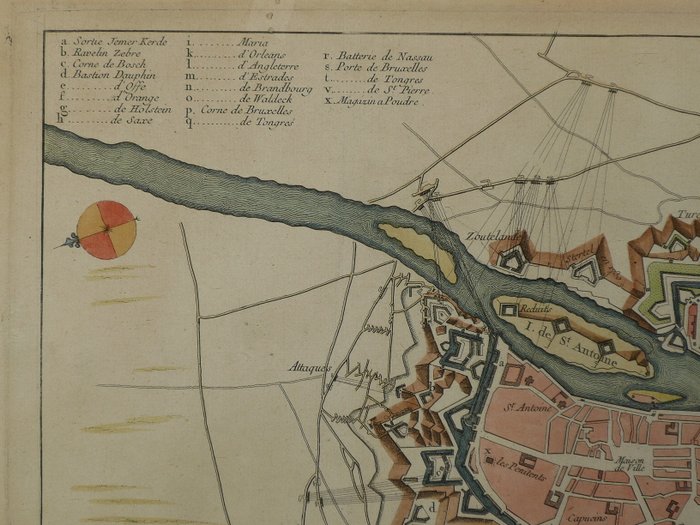 Holland - Maastricht; le Sr. le Rouge - Mastricht avec les attaques - 1751-1760