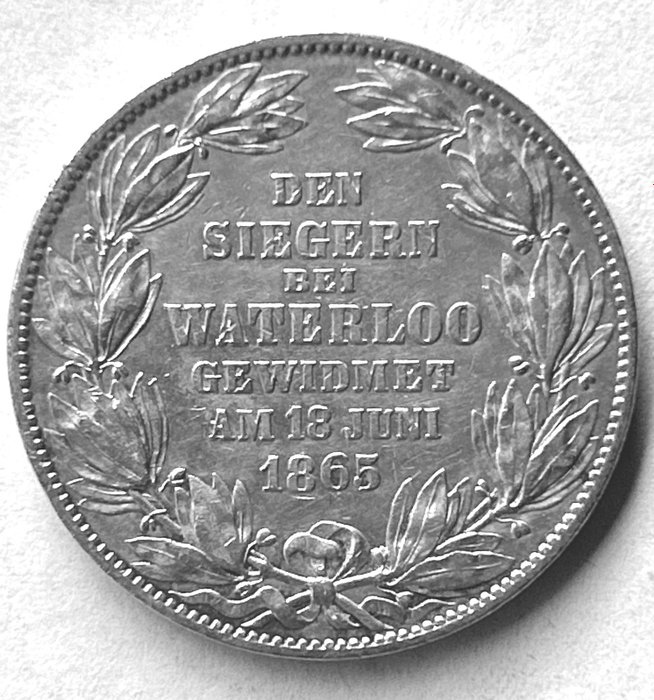 Tyskland - Hannover Georg V - König von Hannover Siegestaler im Andenken an Waterloo 1865  (Ingen mindstepris)