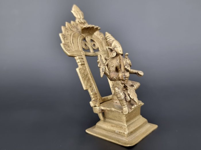 Durga statue - 16 cm - Bronze messing - Indien - 1600-tallet