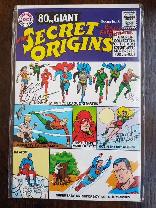 More Secret Origins 80-Page Giant Replica Edition #8 - Signed by Gil Kane and Shelly Moldoff - with DF COA and seal! - 1 Signed comic - Første udgave/1999