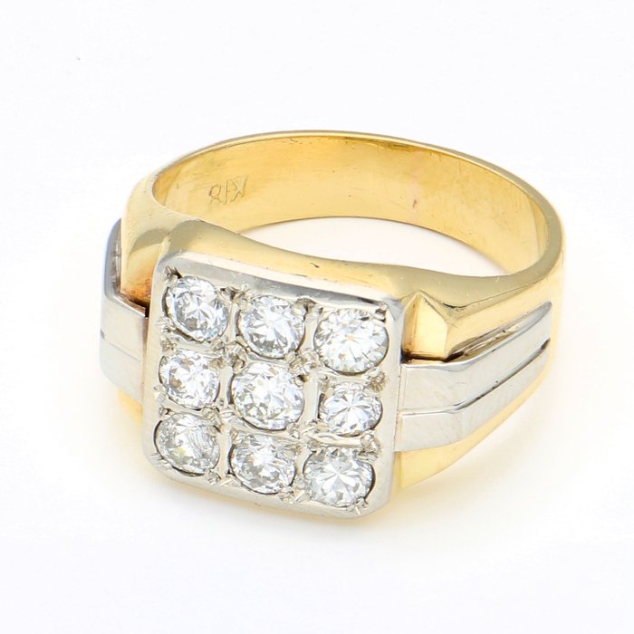 Ring - 18 kraat Gulguld, Hvidguld -  0.83ct. tw. Diamant (Natur)