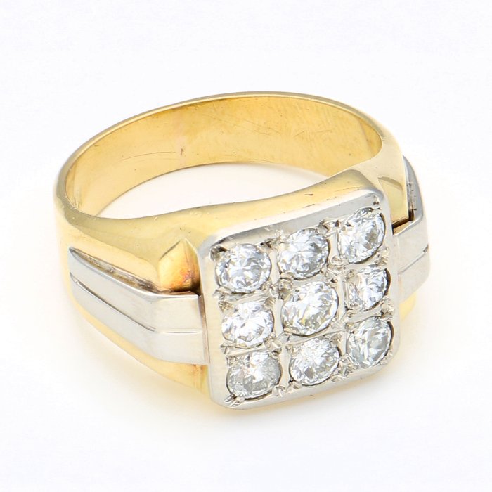 Ring - 18 kraat Gulguld, Hvidguld -  0.83ct. tw. Diamant (Natur)