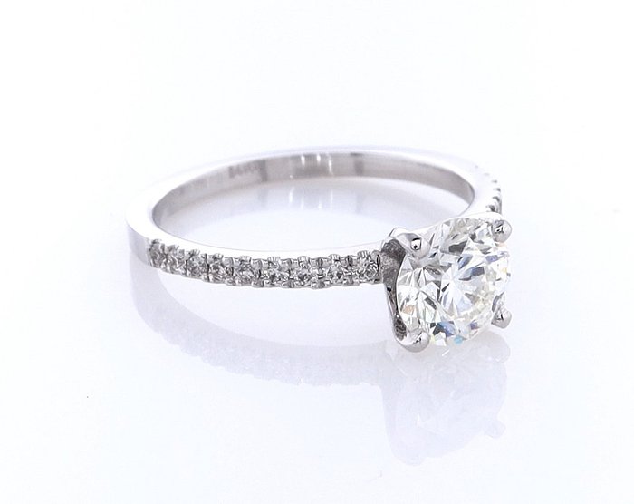 Ring - 14 karat Hvidguld -  1.21ct. tw. Diamant (Natur) - Diamant